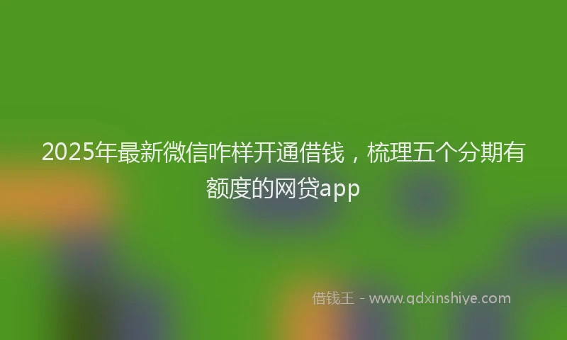 2025年最新微信咋样开通借钱，梳理五个分期有额度的网贷app