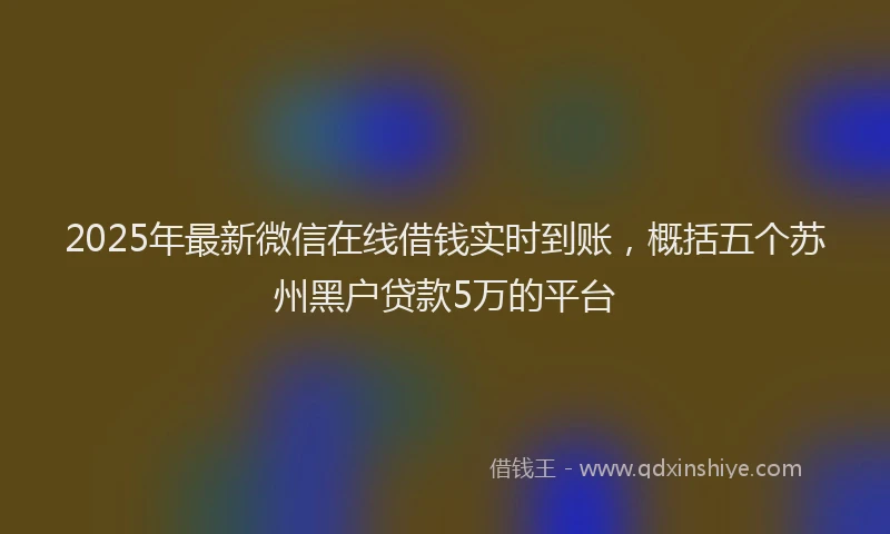2025年最新微信在线借钱实时到账，概括五个苏州黑户贷款5万的平台
