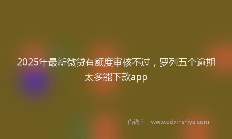 2025年最新微贷有额度审核不过，罗列五个逾期太多能下款app
