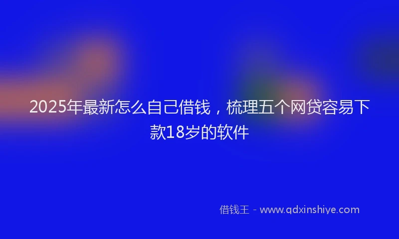 2025年最新怎么自己借钱，梳理五个网贷容易下款18岁的软件