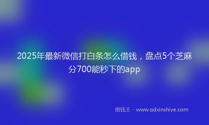 2025年最新微信打白条怎么借钱，盘点5个芝麻分700能秒下的app