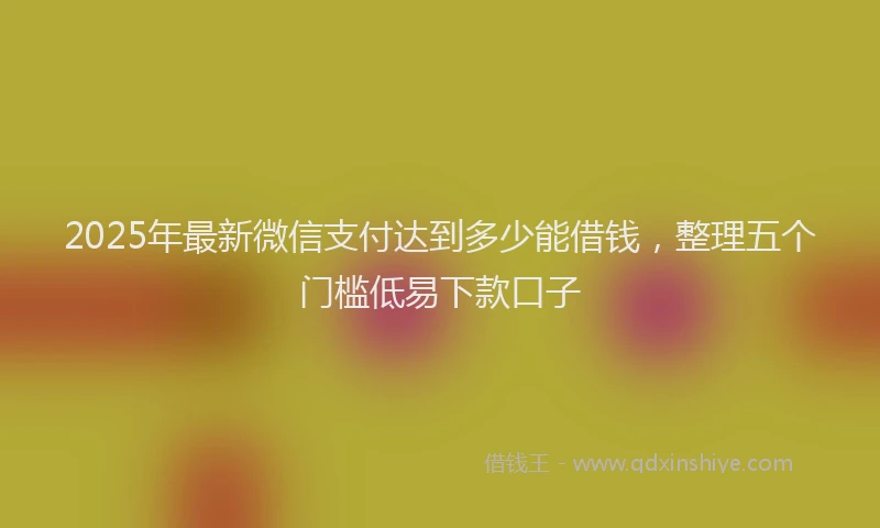 2025年最新微信支付达到多少能借钱，整理五个门槛低易下款口子