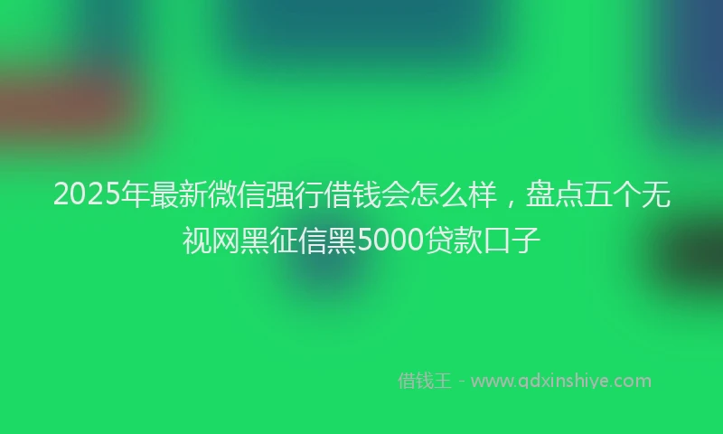 2025年最新微信强行借钱会怎么样，盘点五个无视网黑征信黑5000贷款口子