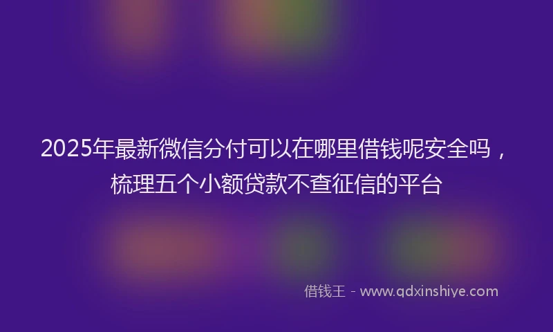 2025年最新微信分付可以在哪里借钱呢安全吗，梳理五个小额贷款不查征信的平台