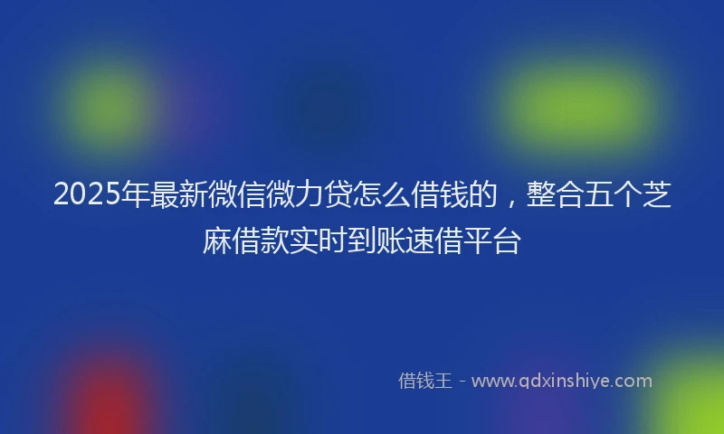 2025年最新微信微力贷怎么借钱的，整合五个芝麻借款实时到账速借平台