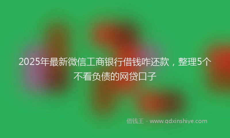 2025年最新微信工商银行借钱咋还款，整理5个不看负债的网贷口子