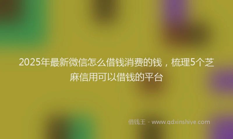2025年最新微信怎么借钱消费的钱，梳理5个芝麻信用可以借钱的平台