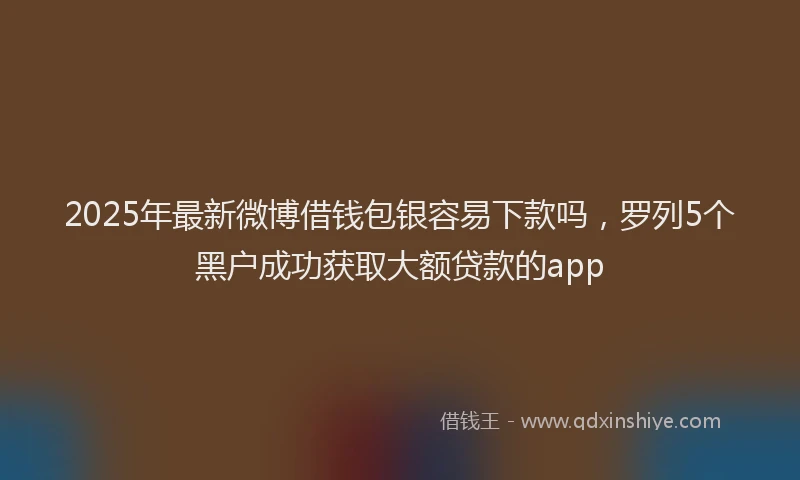 2025年最新微博借钱包银容易下款吗，罗列5个黑户成功获取大额贷款的app