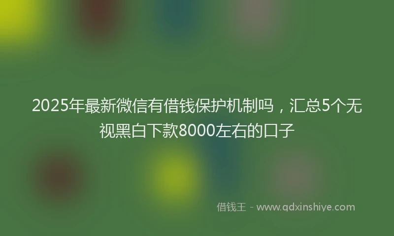 2025年最新微信有借钱保护机制吗，汇总5个无视黑白下款8000左右的口子