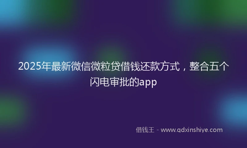 2025年最新微信微粒贷借钱还款方式，整合五个闪电审批的app