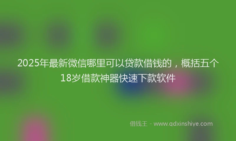 2025年最新微信哪里可以贷款借钱的，概括五个18岁借款神器快速下款软件