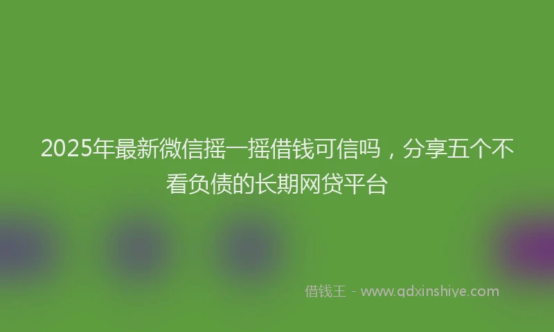 2025年最新微信摇一摇借钱可信吗，分享五个不看负债的长期网贷平台