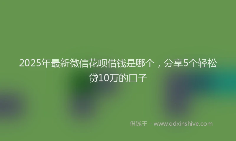 2025年最新微信花呗借钱是哪个，分享5个轻松贷10万的口子
