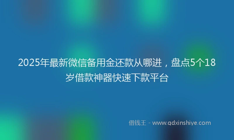 2025年最新微信备用金还款从哪进，盘点5个18岁借款神器快速下款平台