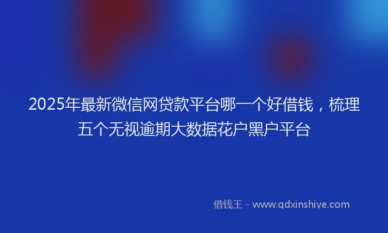 2025年最新微信网贷款平台哪一个好借钱，梳理五个无视逾期大数据花户黑户平台