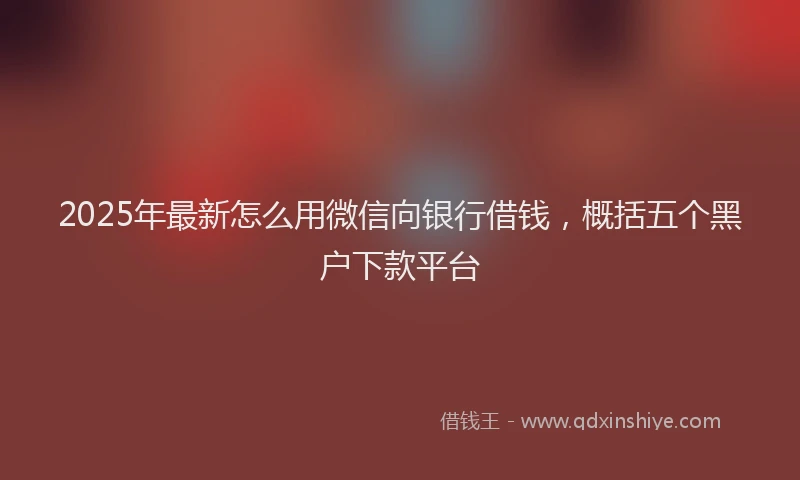 2025年最新怎么用微信向银行借钱，概括五个黑户下款平台