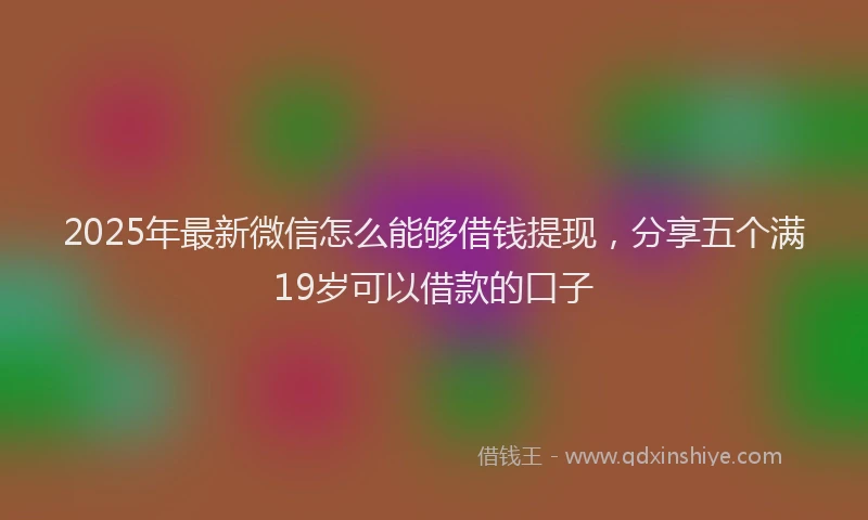 2025年最新微信怎么能够借钱提现，分享五个满19岁可以借款的口子