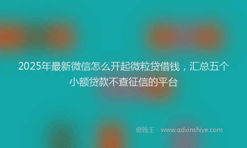 2025年最新微信怎么开起微粒贷借钱，汇总五个小额贷款不查征信的平台