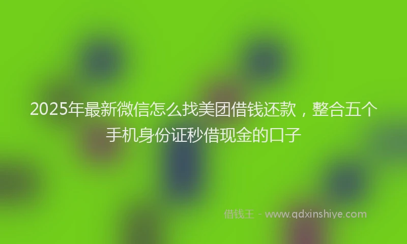 2025年最新微信怎么找美团借钱还款，整合五个手机身份证秒借现金的口子