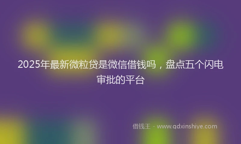 2025年最新微粒贷是微信借钱吗，盘点五个闪电审批的平台