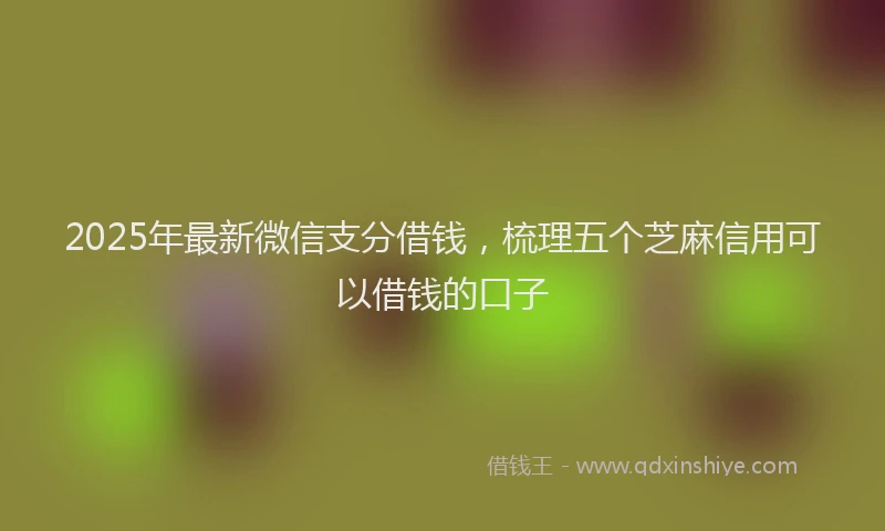 2025年最新微信支分借钱，梳理五个芝麻信用可以借钱的口子