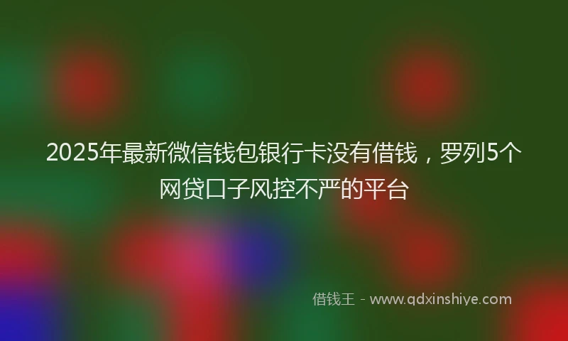 2025年最新微信钱包银行卡没有借钱，罗列5个网贷口子风控不严的平台