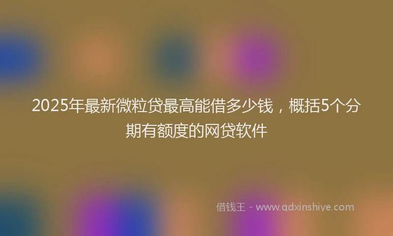 2025年最新微粒贷最高能借多少钱，概括5个分期有额度的网贷软件