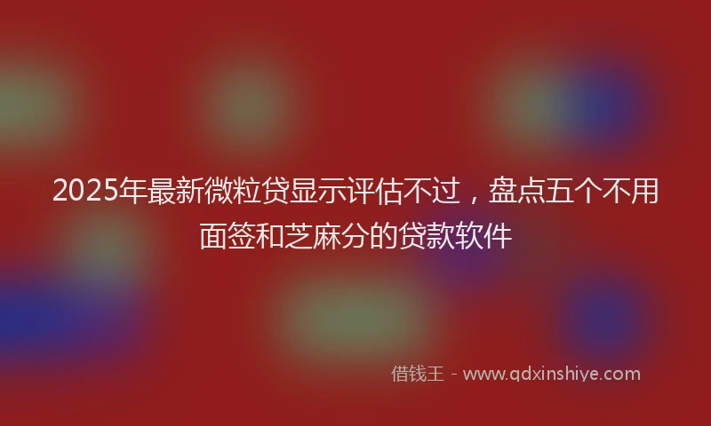 2025年最新微粒贷显示评估不过，盘点五个不用面签和芝麻分的贷款软件