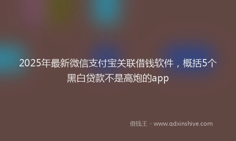 2025年最新微信支付宝关联借钱软件，概括5个黑白贷款不是高炮的app