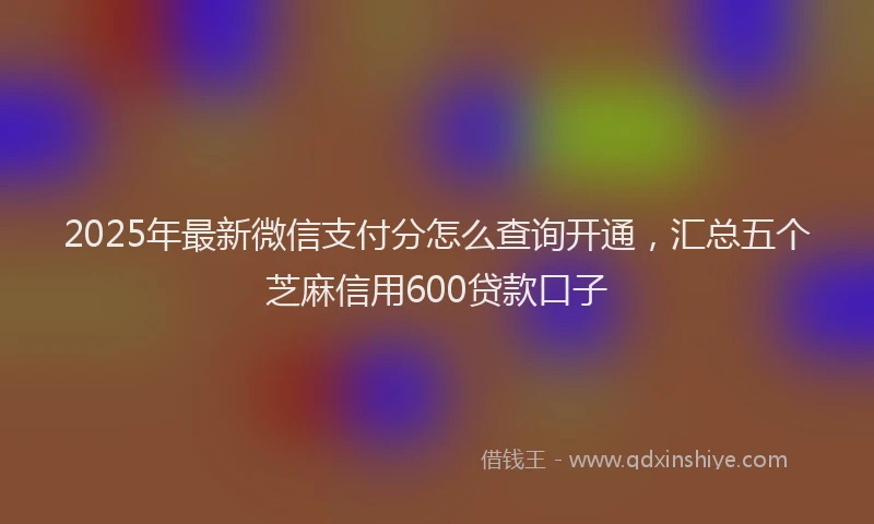 2025年最新微信支付分怎么查询开通，汇总五个芝麻信用600贷款口子
