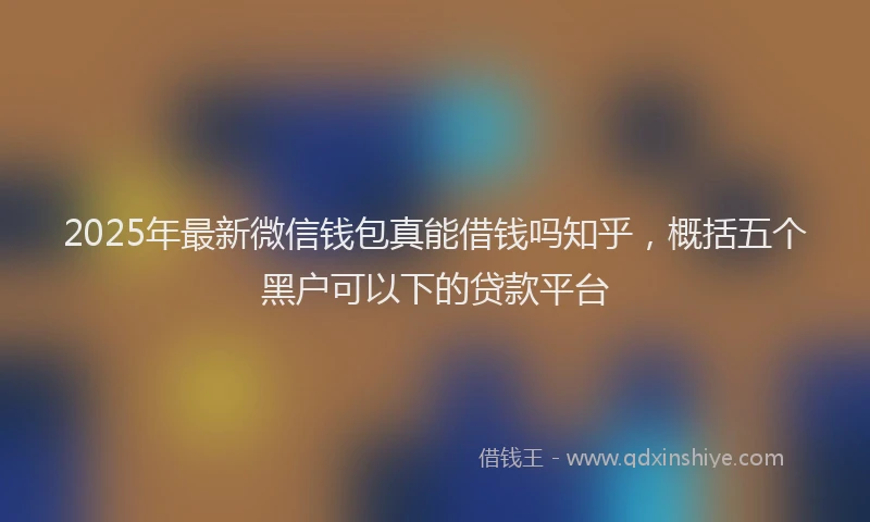 2025年最新微信钱包真能借钱吗知乎，概括五个黑户可以下的贷款平台