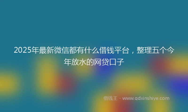2025年最新微信都有什么借钱平台，整理五个今年放水的网贷口子