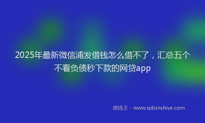 2025年最新微信浦发借钱怎么借不了，汇总五个不看负债秒下款的网贷app