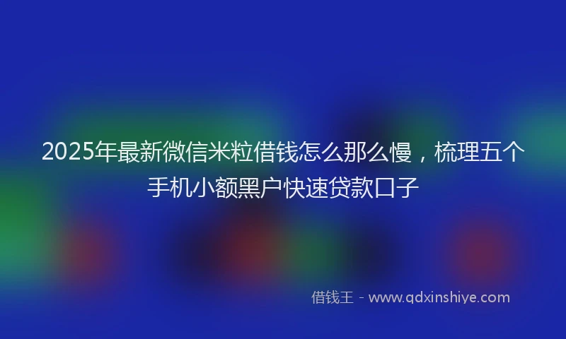 2025年最新微信米粒借钱怎么那么慢，梳理五个手机小额黑户快速贷款口子