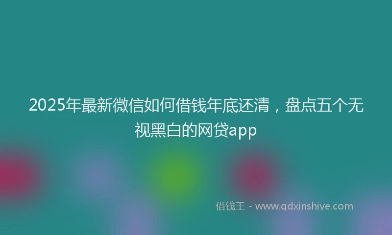 2025年最新微信如何借钱年底还清，盘点五个无视黑白的网贷app