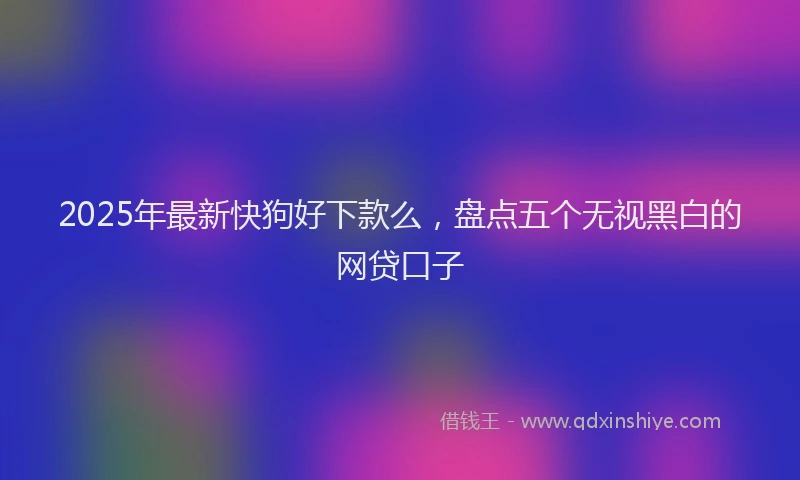 2025年最新快狗好下款么，盘点五个无视黑白的网贷口子