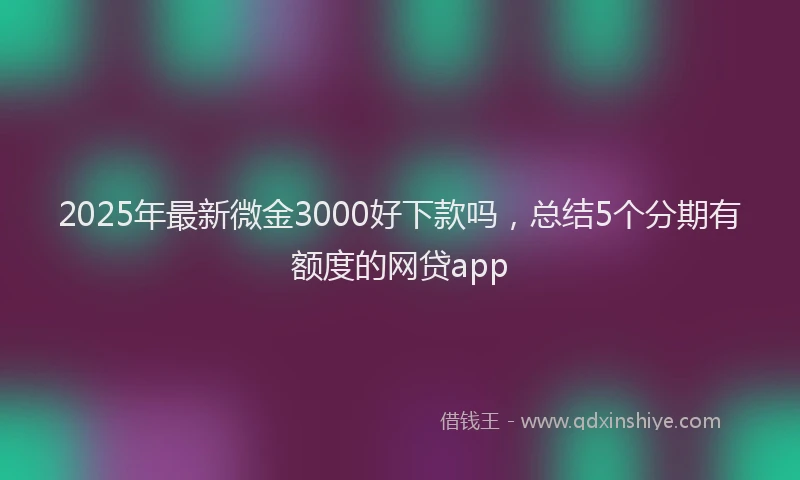 2025年最新微金3000好下款吗，总结5个分期有额度的网贷app