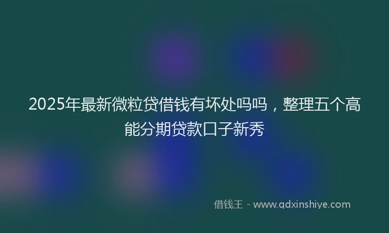 2025年最新微粒贷借钱有坏处吗吗，整理五个高能分期贷款口子新秀