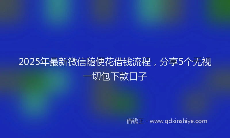 2025年最新微信随便花借钱流程，分享5个无视一切包下款口子