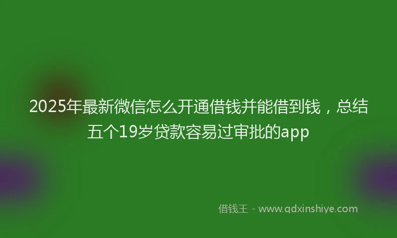 2025年最新微信怎么开通借钱并能借到钱，总结五个19岁贷款容易过审批的app