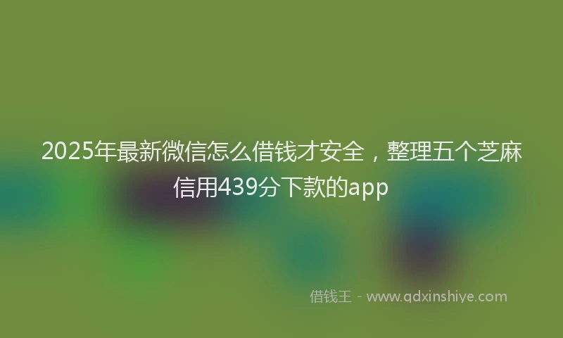 2025年最新微信怎么借钱才安全，整理五个芝麻信用439分下款的app