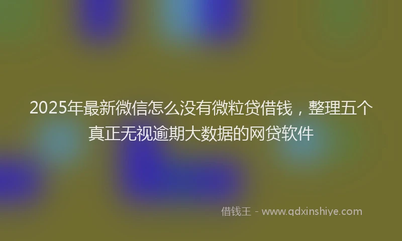 2025年最新微信怎么没有微粒贷借钱，整理五个真正无视逾期大数据的网贷软件