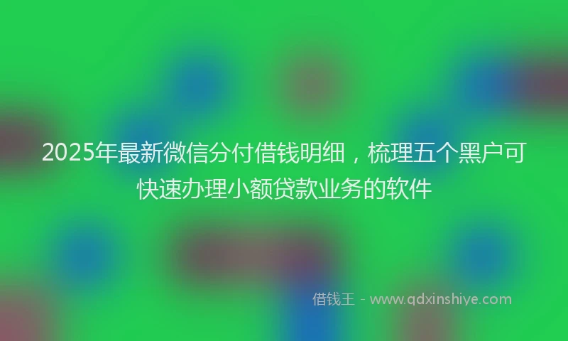 2025年最新微信分付借钱明细，梳理五个黑户可快速办理小额贷款业务的软件
