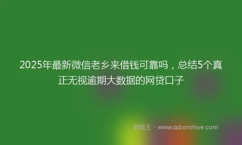 2025年最新微信老乡来借钱可靠吗，总结5个真正无视逾期大数据的网贷口子