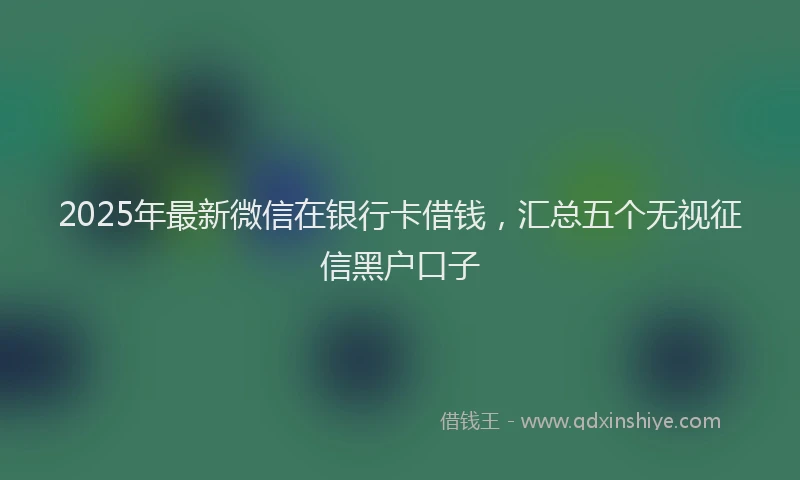 2025年最新微信在银行卡借钱，汇总五个无视征信黑户口子