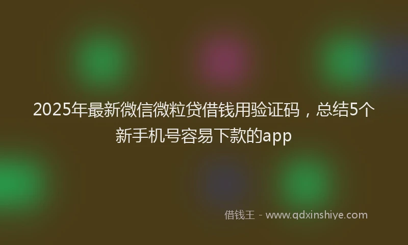 2025年最新微信微粒贷借钱用验证码，总结5个新手机号容易下款的app
