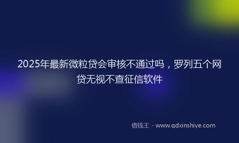 2025年最新微粒贷会审核不通过吗，罗列五个网贷无视不查征信软件