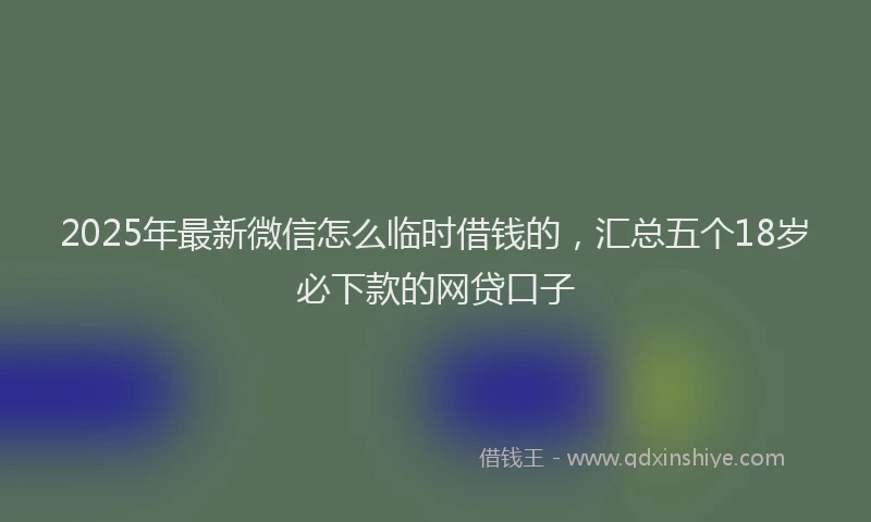2025年最新微信怎么临时借钱的，汇总五个18岁必下款的网贷口子