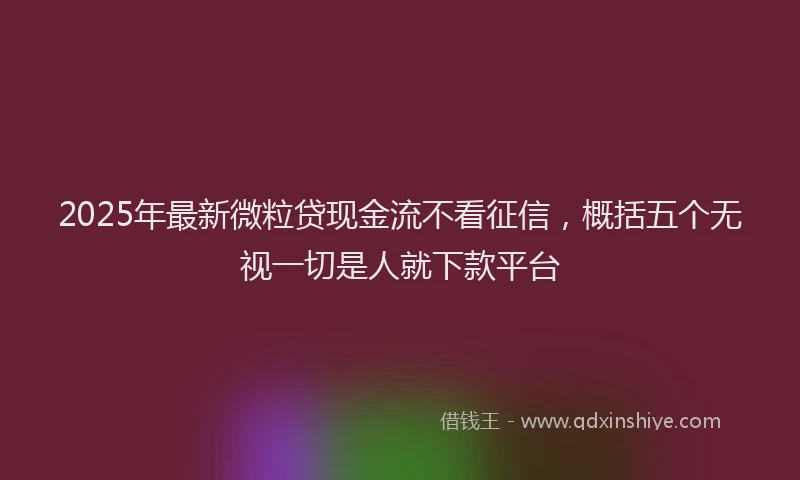 2025年最新微粒贷现金流不看征信，概括五个无视一切是人就下款平台