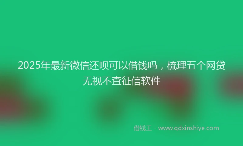 2025年最新微信还呗可以借钱吗，梳理五个网贷无视不查征信软件